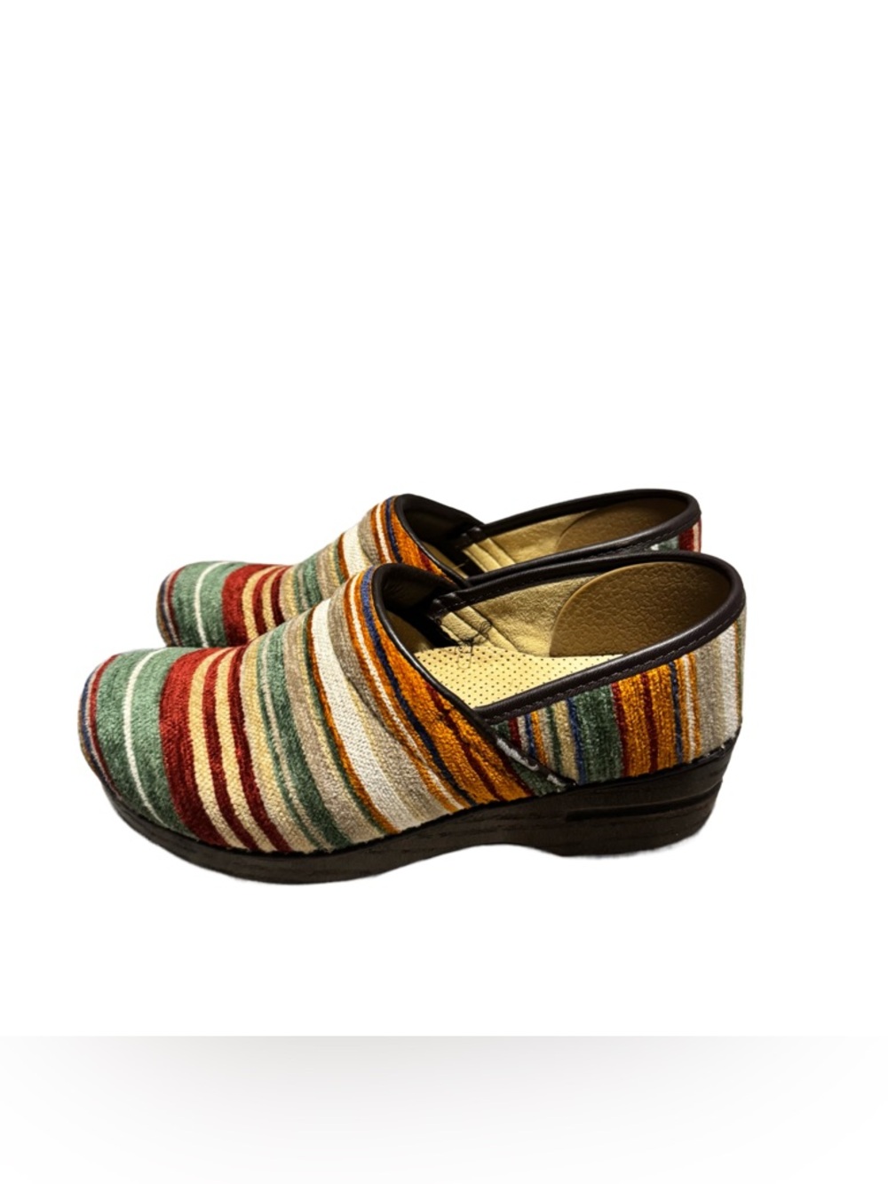 Dansko Vegan Professional Clogs Women's 38 Casual Striped Artisan Weave Comfort - Picture 4 of 5
